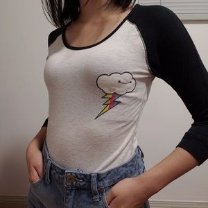 Rainbow strike baseball tee